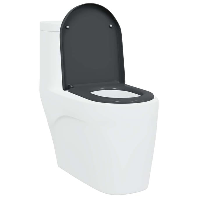 vidaXL - Toiletbril - Antraciet - 49 - x - 36 - x - 4 - cm - Duroplast