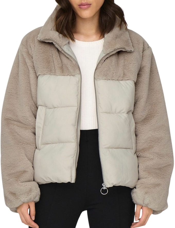 ONLY - ONLWANJA FUR PUFFER MIX JACKET NOOS OTW Dames Jas