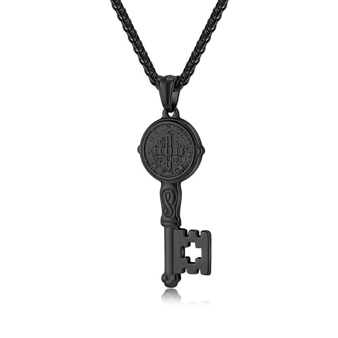 Sieraden RVS Sleutel Ketting Gepersonaliseerde Titanium Stalen Hanger Trui Ketting Hanger black