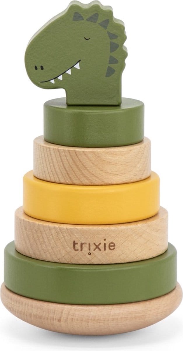 Trixie Houten Stapeltoren - Mr. Dino - Houten stacking toy - Educatief speelgoed - Voor Jongens & Meisjes - Muis - FSC® Hout
