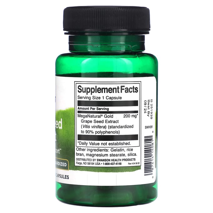Druivenpitextract, 200 mg, 60 capsules