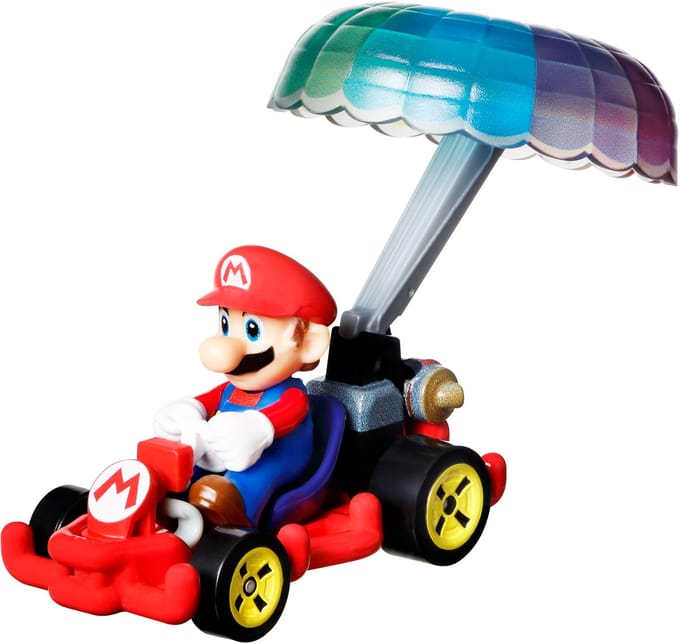 Hot Wheels - Mariokart - Mario - Pipe Frame + Parachute - 1:64