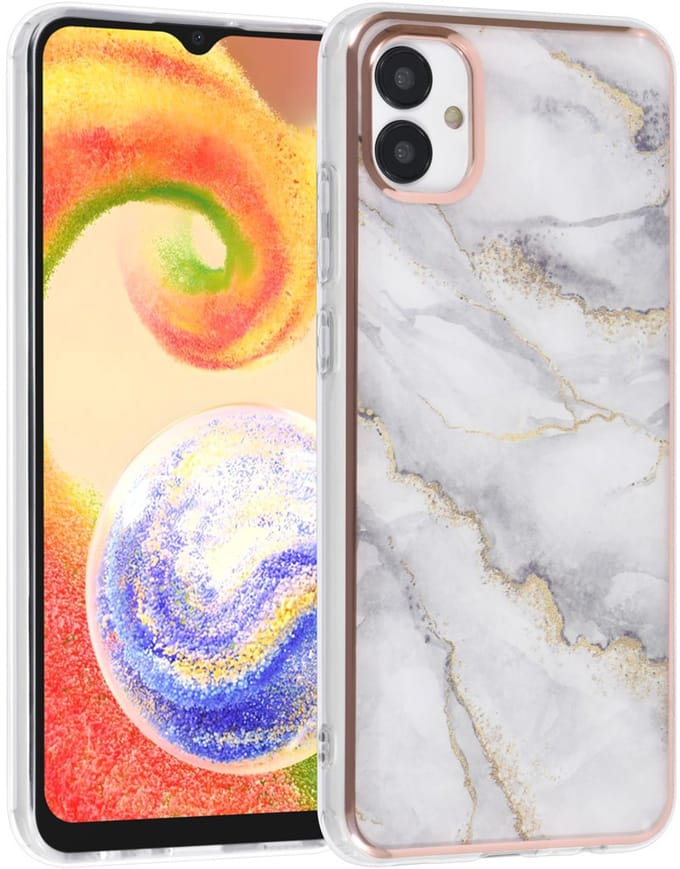 UNIQ Accessory Samsung Galaxy A04 TPU Back Cover hoesje - Marble White