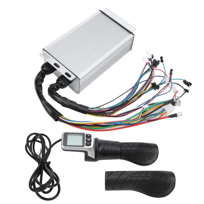 36V 48V 1500W Borstelloze Controller en 124DX LCD Half Draai Gashendel Set voor Elektrische Scooter white