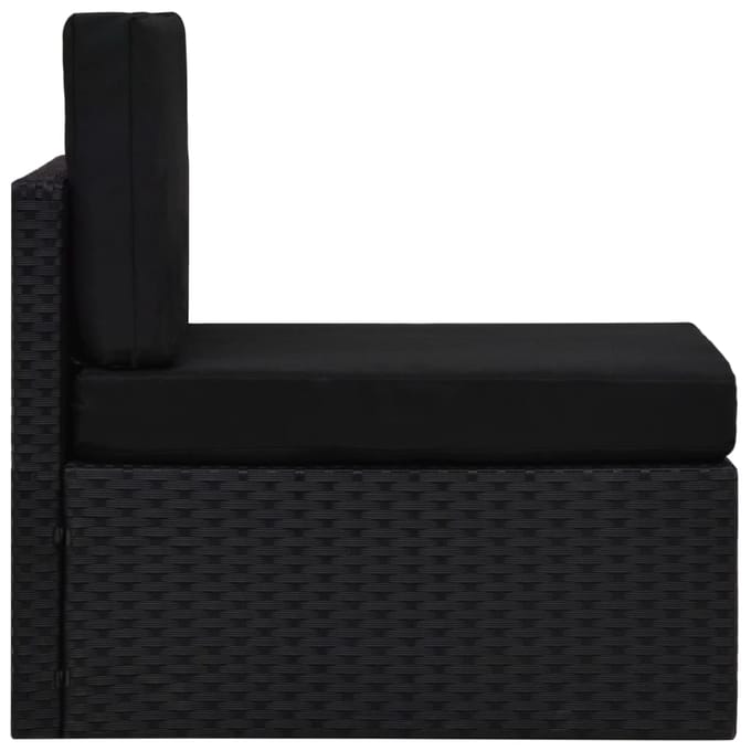 vidaXL - Middenbank - sectioneel - poly - rattan - zwart