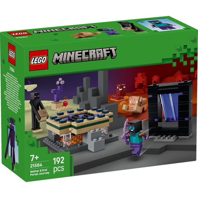 LEGO Minecraft - Reis naar de Nether en het End-Portaal Videogame Speelgoed voor Kinderen - 21584
