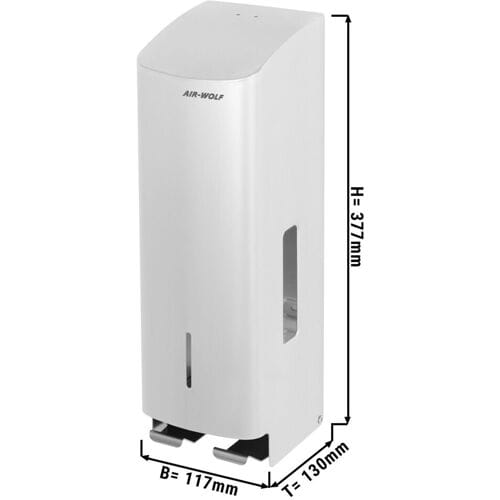 AIR-WOLF WC papierdispenser - voor 3 huishoudrollen - RVS - Wit Wit