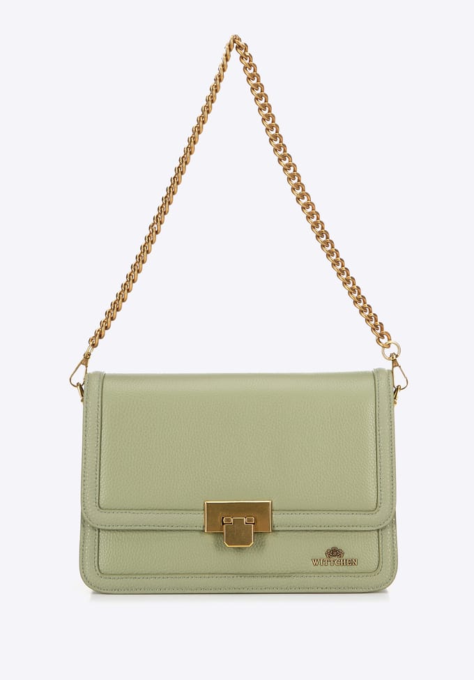 Wittchen - Leren Crossbody Tas - Pistache - Verstelbare Riem - Afneembare Ketting