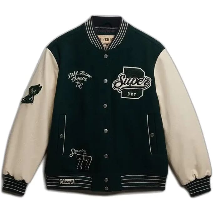 Superdry Patched Varsity Bomber Jacket Dames - Maat 8