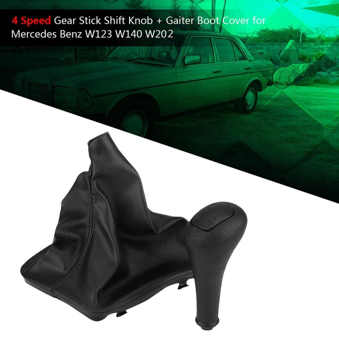 4 Versnellingen Pookknop met Gaiter Hoes voor Mercedes Benz W123 W140 W202 zwart