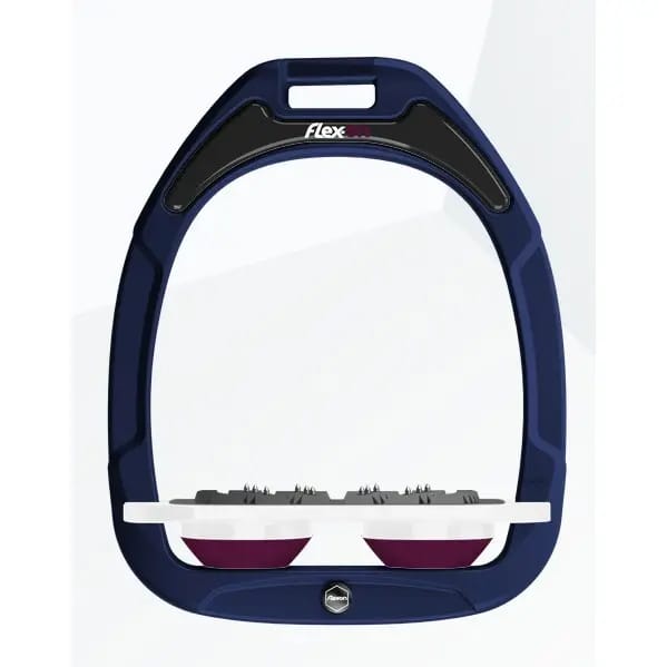 Platte Ultra Grip Stijgbeugels Marine/Wit/Paars Flex-On Green Composite
