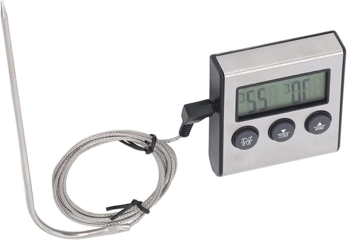 Digitale Vleesthermometer met Probe en Vooraf Ingestelde Temperatuur Timer voor Koken en Grillen in de Keuken