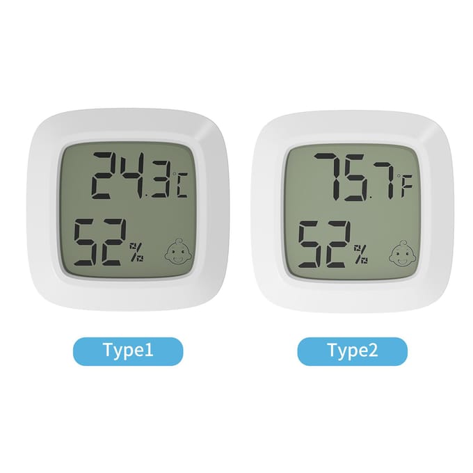 Indoor Hygrometer Thermometer Nauwkeurige Mini-vochtigheidsmonitor Bureaumuur Magnetisch Eenvoudig te installeren wit