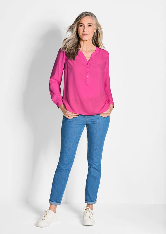 Blouse van pure viscose - roze - Gr. 54 van Goldner Fashion