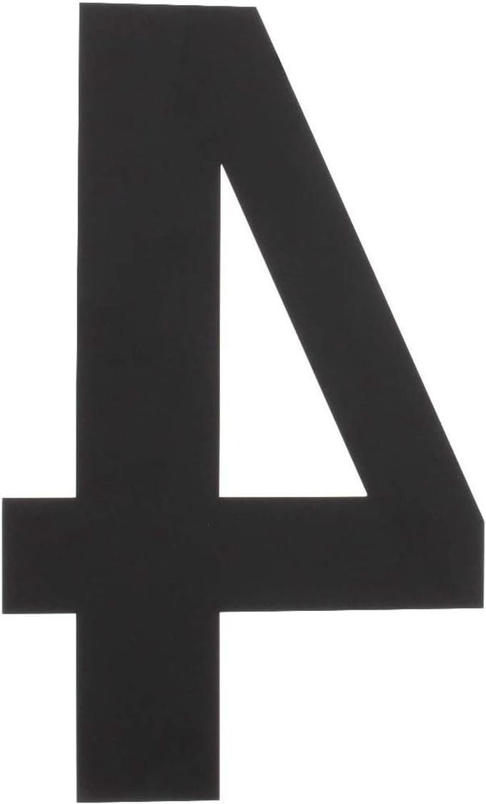 Huisnummer 4 - Nummerbord Huis - Huis Herkenbaarheid - Extra Groot - 50 cm Hoog - Mat Zwart