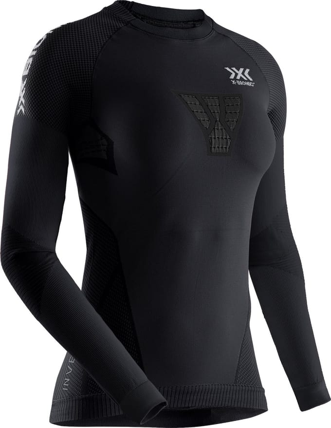 X-Bionic Invent 4.0 Hardloopshirt Lange Mouwen Dames - Zwart/Antraciet - Maat S