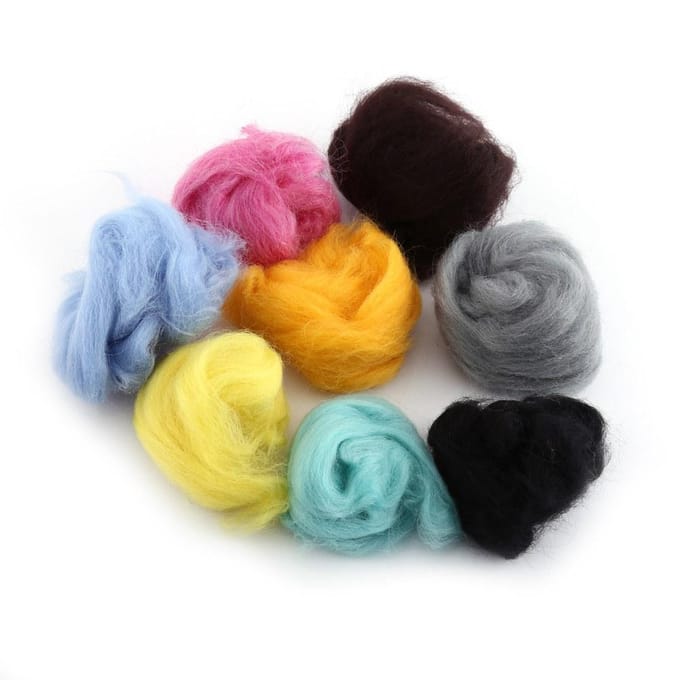 36 Kleuren Wolvezel Geverfd Roving Voor Naaldvilten Handspinnen Set beige