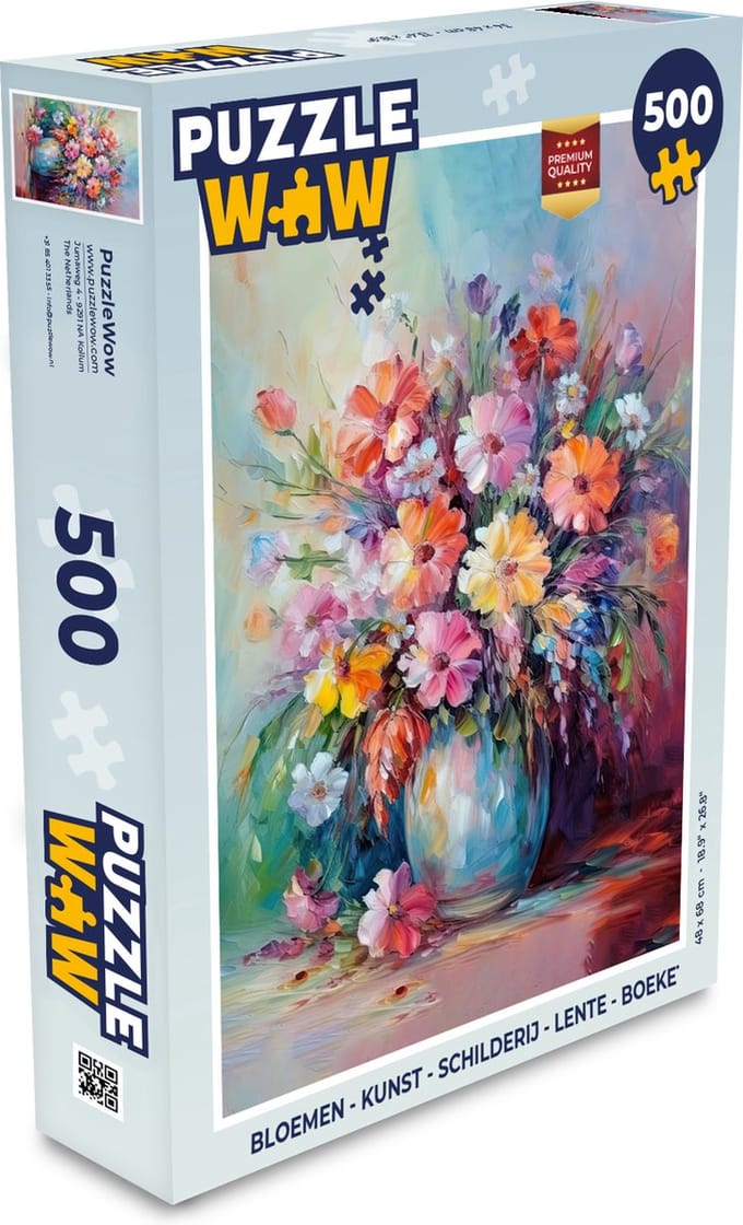 Puzzel Bloemen - Kunst - Schilderij - Lente - Boeket - Legpuzzel - Puzzel 500 stukjes