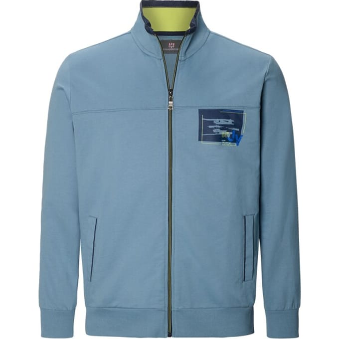 Jan Vanderstorm herren Sweatvest - 56/58 - blauw - Plus Size
