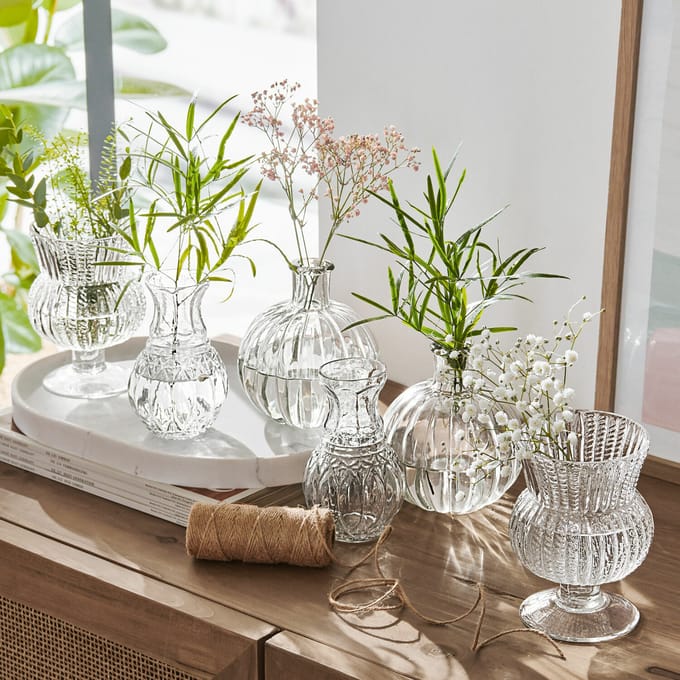 LOBERON Vaas set van 6 Amber helder