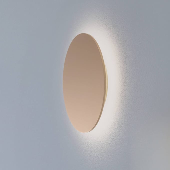 Argon LED wandlamp Orios Plus, goud, Ø 30 cm, staal