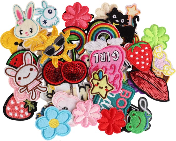 Rainbecom - 60 delige set - Patches - Strijk Embleem - stof & strijk applicatie