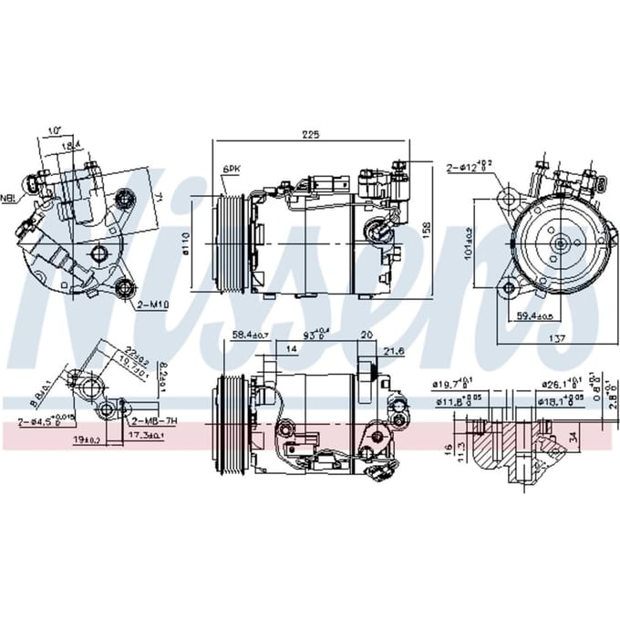Compressor airconditioning NISSENS 890098