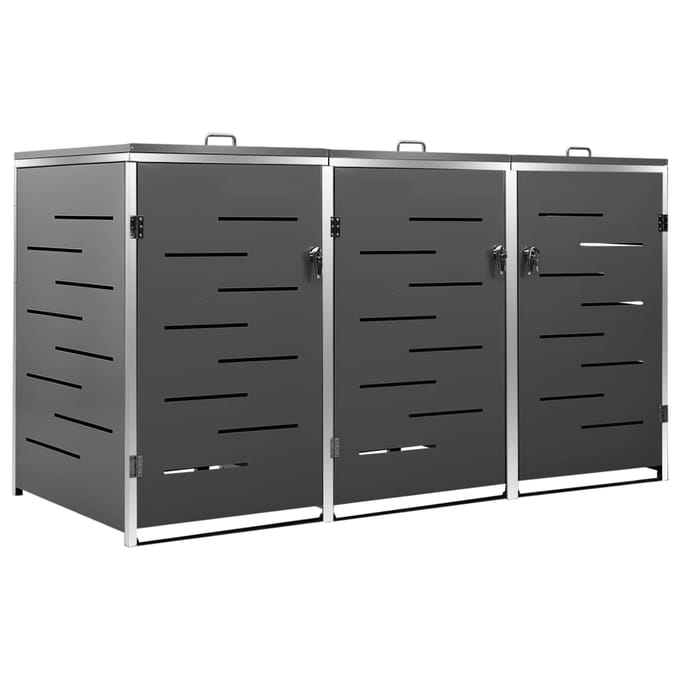 vidaXL - Containerberging - driedubbel - 207x77,5x115 - cm - roestvrij - staal
