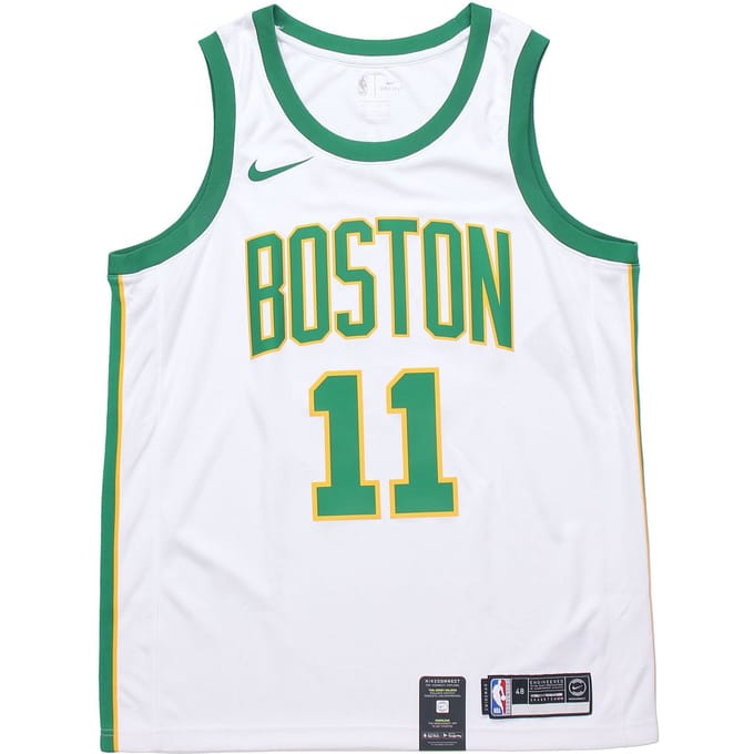 Maillot Nike NBA Saison 18-19 Kyrie Irving Boston Celtics City Edition Homme Hauts Blanc Vert AJ4596-101 S blue