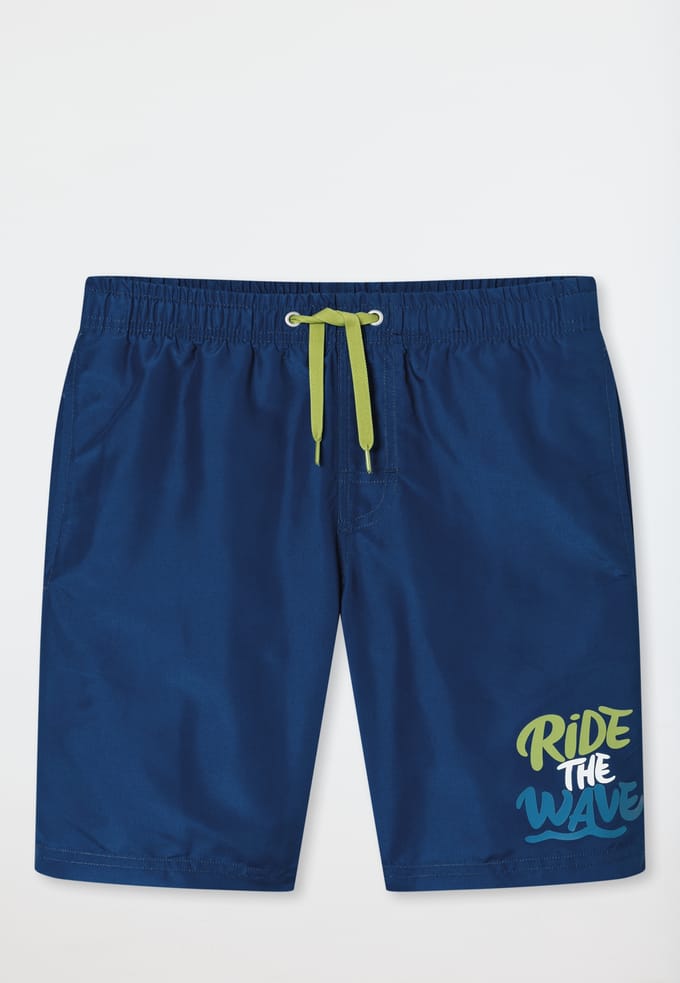 Zwemshort van geweven stof, navy - aquablauw 152