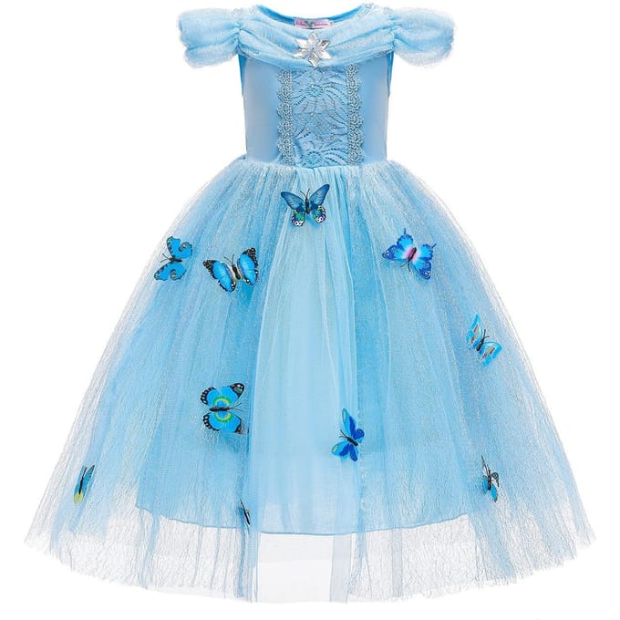 Robe de soirée Cosplay fantaisie pour filles, Costume de princesse 140 cm bleu