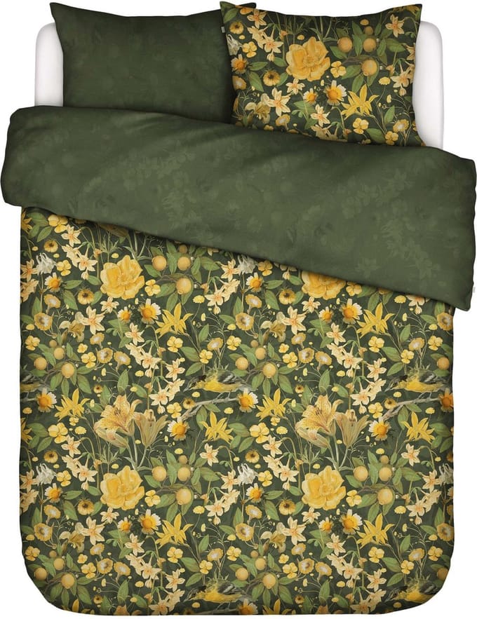 ESSENZA Lisa Dekbedovertrek Thyme - Lits-Jumeaux XL – 260x200/220 cm
