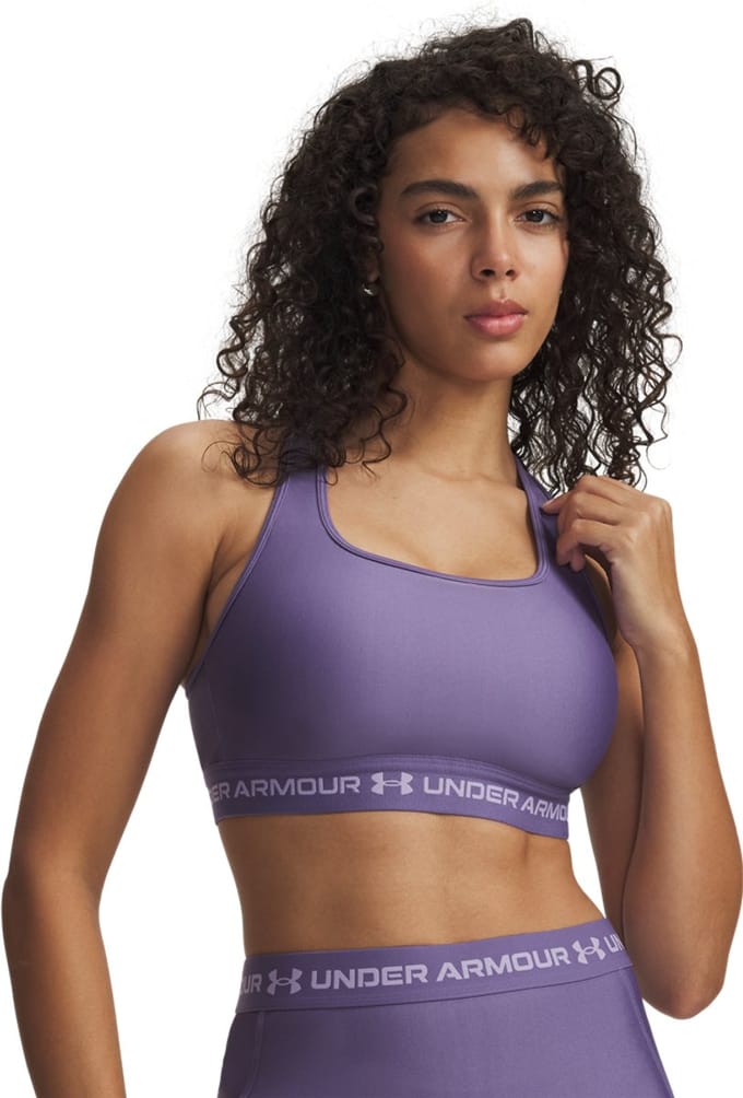Under Armour Crossback Mid Bra-PPL Dames Sportbeha - Paars Luxe - Paars Crest