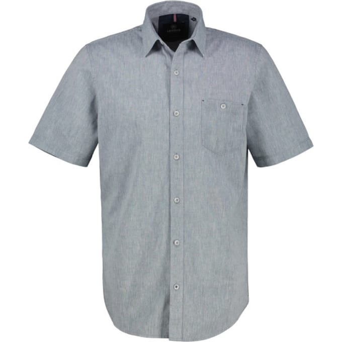 Lerros - Korte Mouw Overhemd - Mannen - M - 443 CRISPY BLUE - Katoen - 2542008