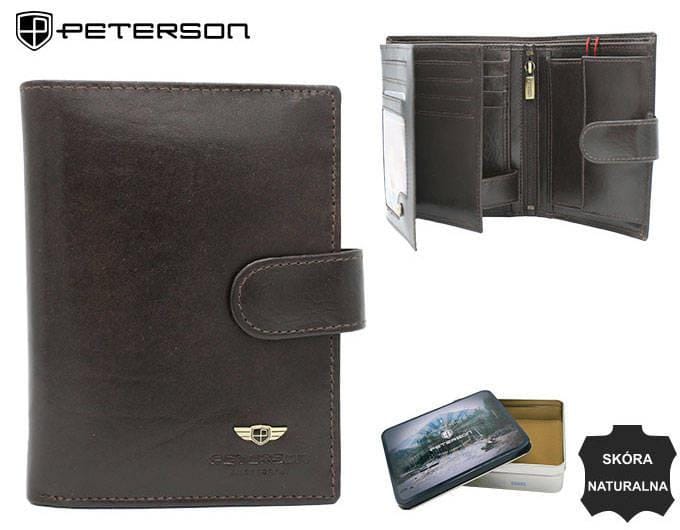 Peterson - Grote Leren Portemonnee - RFID Blokkering - Ergonomisch - Verticaal
