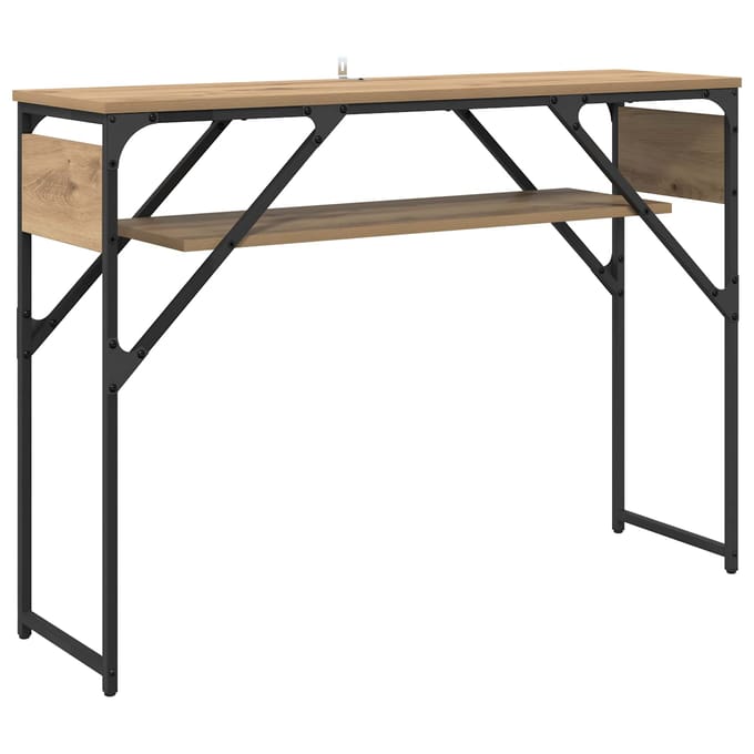 vidaXL - Consoltabel - Artisan - Eiken - Bewerkt - hout - 105x30x75cm
