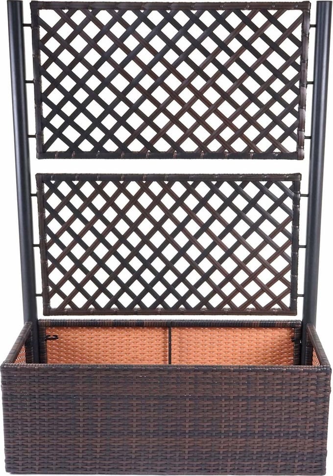 Cosmo Casa Poly - Rattan Klimrek - Plantenbak Klimhulp - 142x100x43cm - Bruin