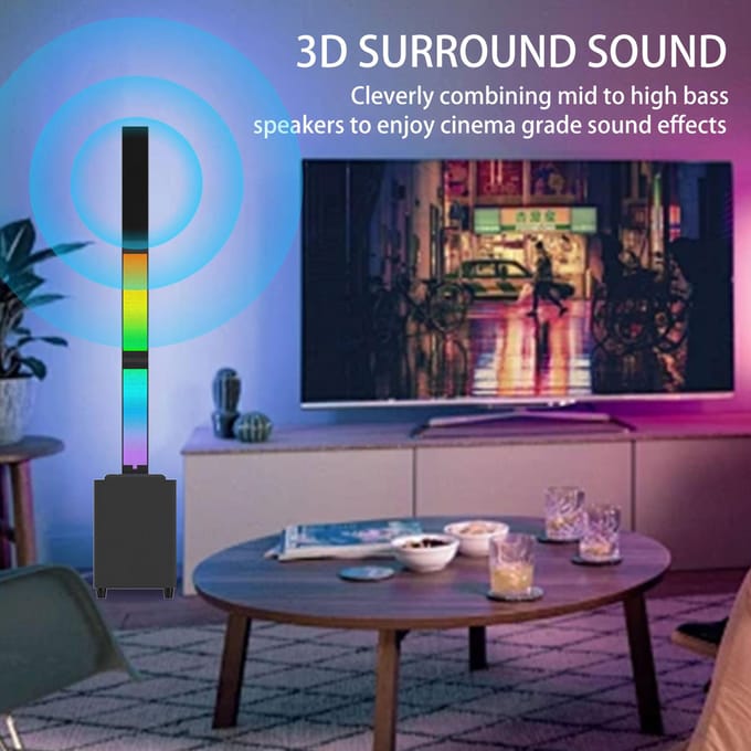 BT Draadloze Speaker met Subwoofer RGB Sfeerverlichting Karaoke Machine met Microfooningang Huis EU