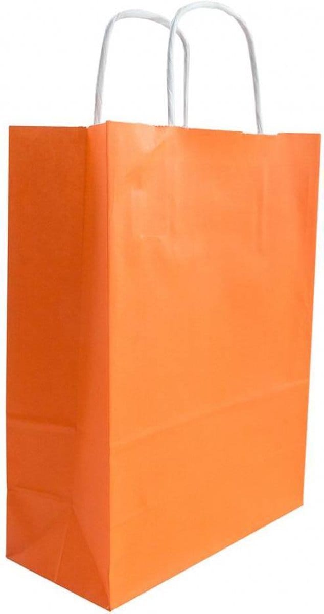 50x papieren tassen oranje - 18x8x24cm (A5)