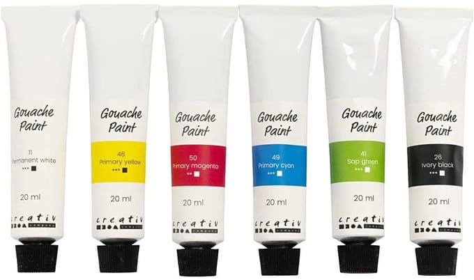 CC Gouacheverf standaardkleuren 6x20 ml