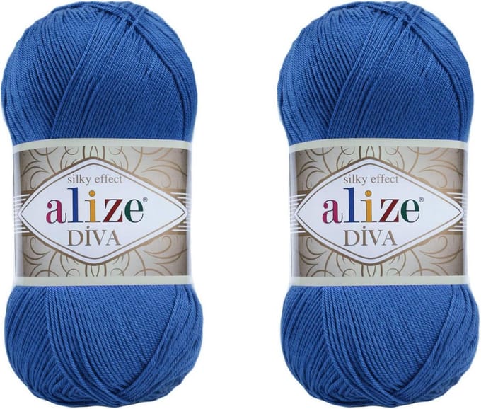 Zijdezacht Microfiber Acryl Garen Klaverblauw 2 Bollen 400g