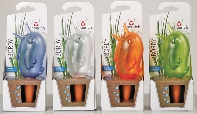 Scheurich set van 4 gietballen bloemengieter waterdispenser *Bördy* - H15cm/90ml