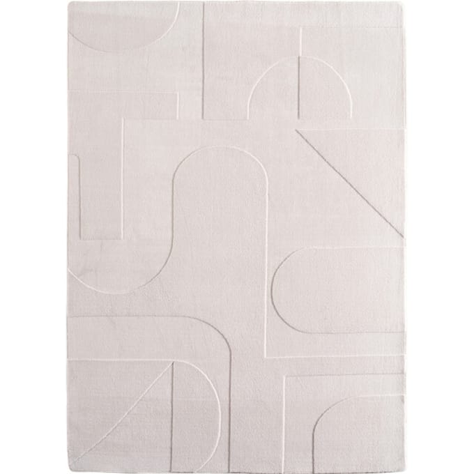 Japandi Vloerkleed - Hoogpolig - Scandinavisch Design - 3D-Effect - Creme- 80x150 CM