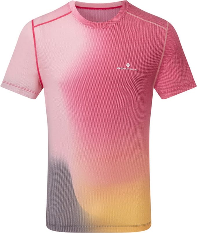 Ronhill Tech Golden Hour Tee Heren - sportshirts - rood/bruin - Mannen