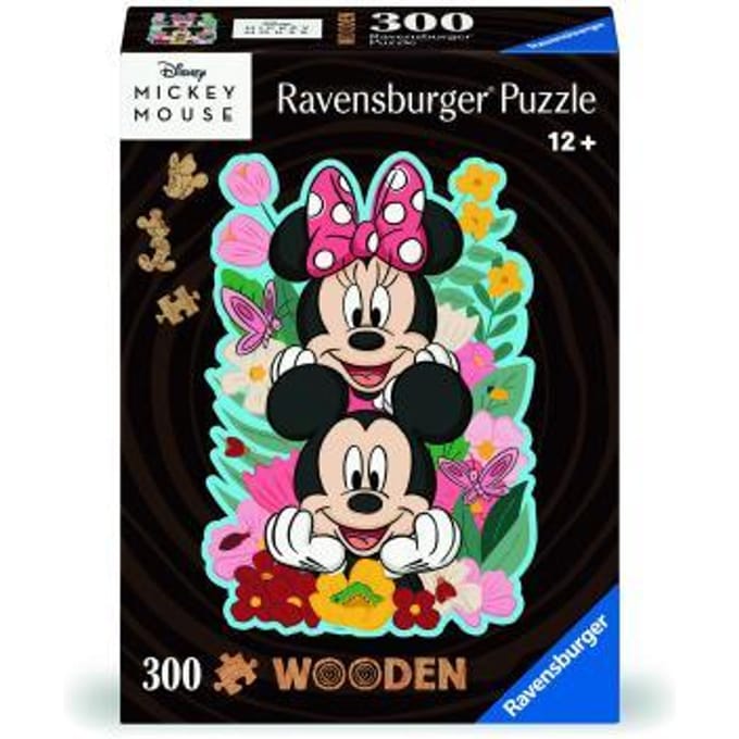 Ravensburger houten puzzel Disney Mickey & Minnie Mouse - Legpuzzel - 300 stukjes