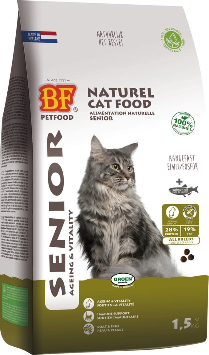 Bf Ncf Senior Ageing - Kattenvoer - Kip Vis Zalm 1.5 kg