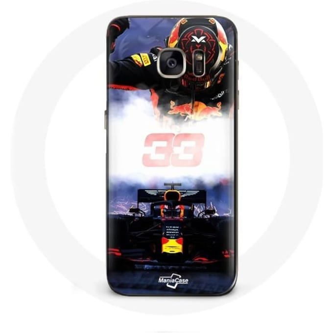 Hoesje voor Samsung Galaxy S6 edge Formule 1 Max Verstappen F1 driver zwart rood en geel