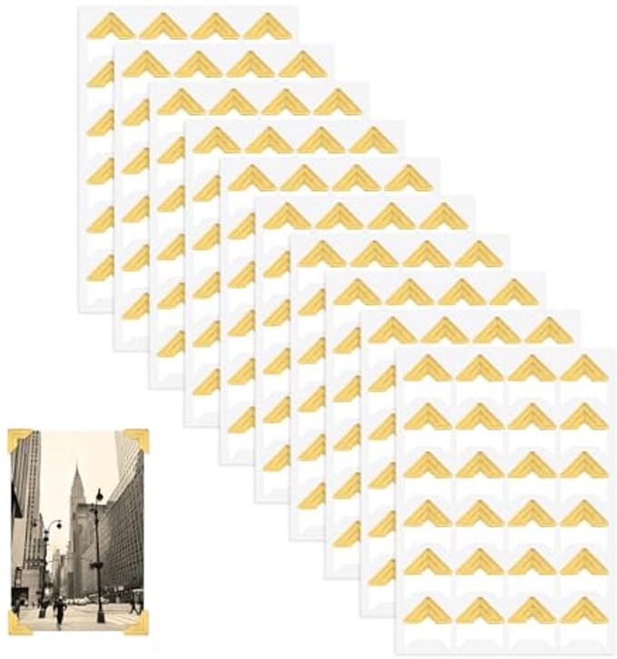 Fotohoeken - Gouden stickers - Scrapbooking projecten - Zelfklevend ontwerp - 240 stuks - Goud