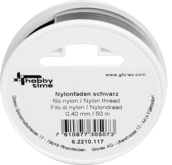 Glorex hobbytime Nylon draad - zwart 0.4 mm x 50 meter - knutselen - scheurvast