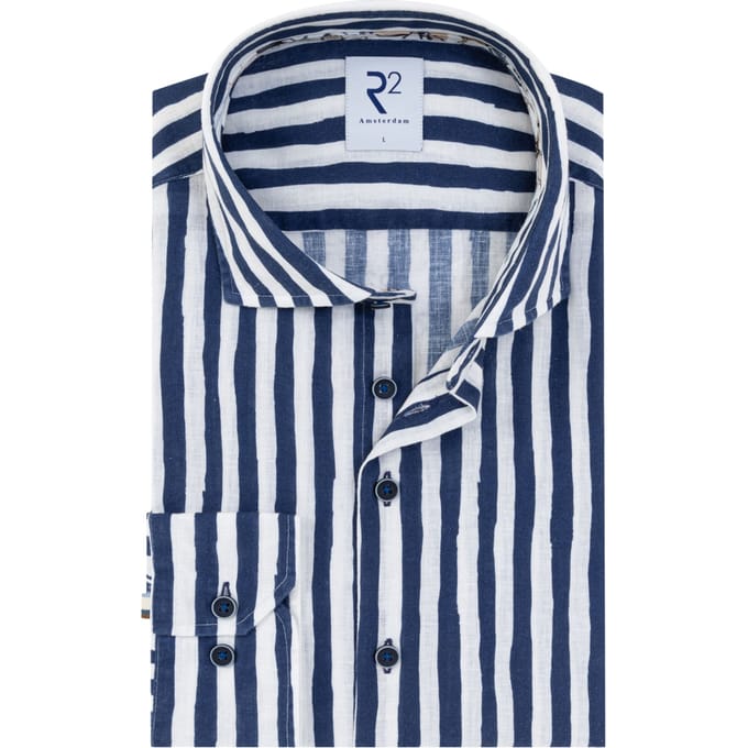 R2 132.wsp.020 Lange Mouw Overhemden Donkerblauw 132.wsp.020